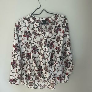Ann Taylor Floral Shirt XSP